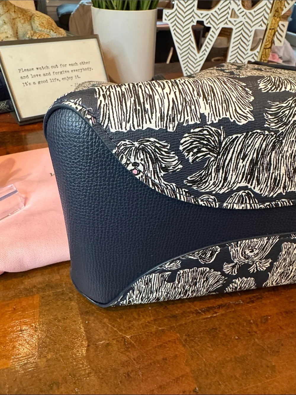 🩵kate spade Black & White Pomeranian Print Tote with Matching Pouch